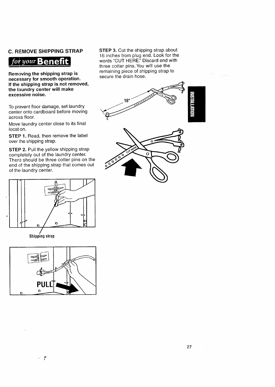 Benefit, Fot your, A® v v | Co o | Kenmore Washer/Dryer User Manual | Page 27 / 66