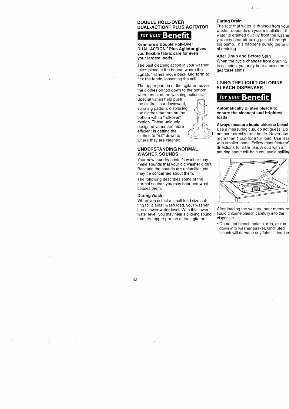 Benefit, For your | Kenmore Washer/Dryer User Manual | Page 42 / 66