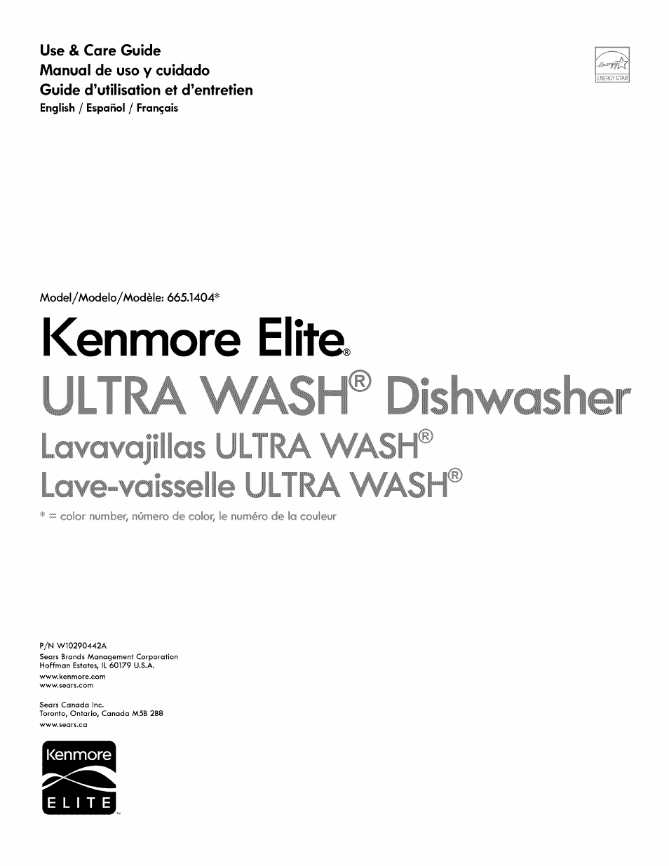 Kenmore ULTRA WASH 665.1404 User Manual | 78 pages