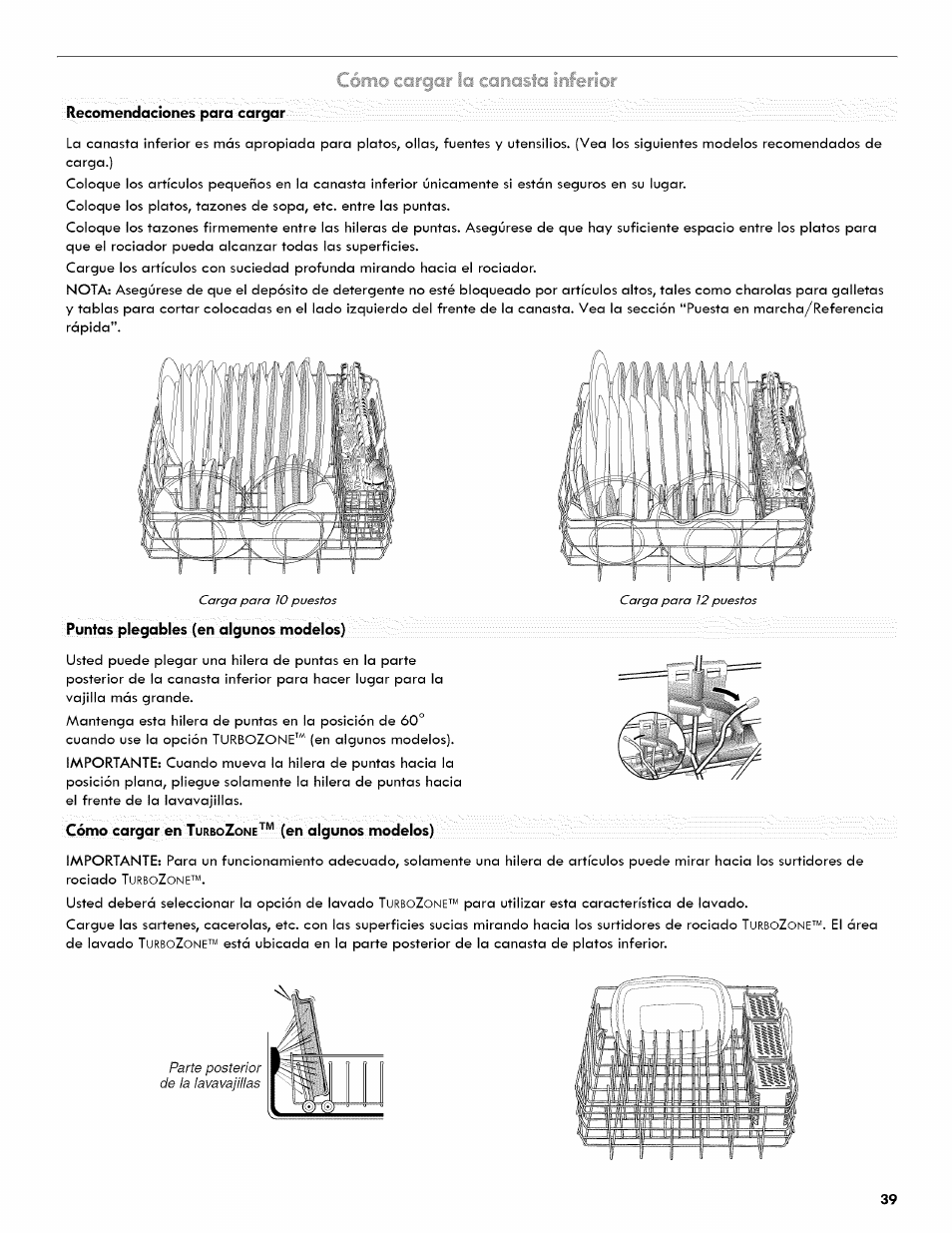 Parte, De la | Kenmore ULTRA WASH 665.1404 User Manual | Page 39 / 78