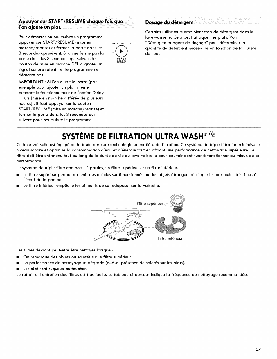 Système de filtration ultra wash | Kenmore ULTRA WASH 665.1404 User Manual | Page 57 / 78