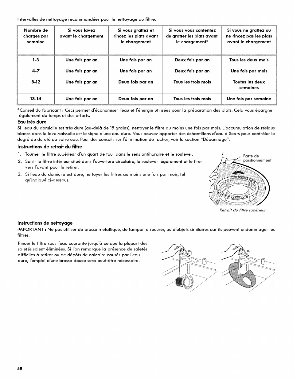 Kenmore ULTRA WASH 665.1404 User Manual | Page 58 / 78