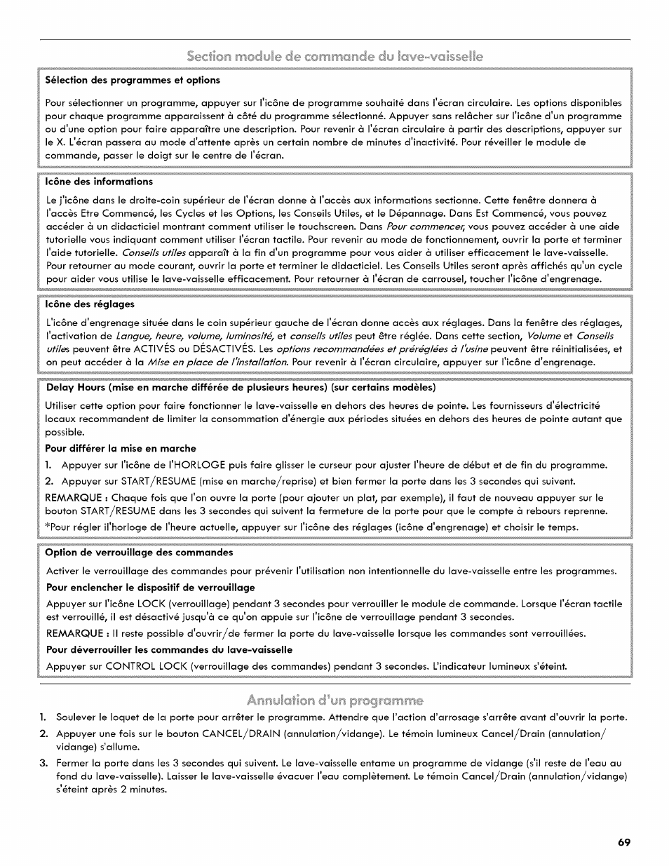 Kenmore ULTRA WASH 665.1404 User Manual | Page 69 / 78