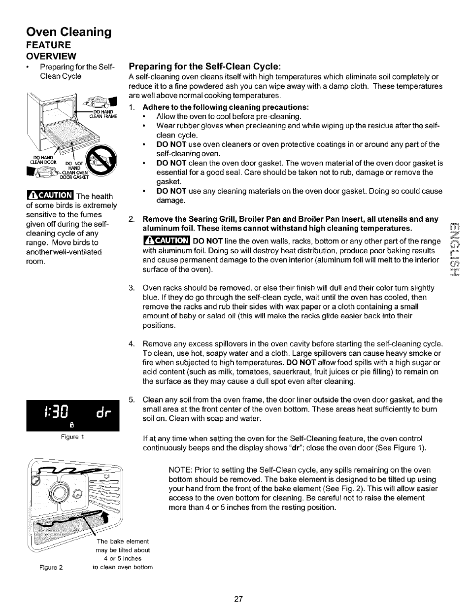 Preparing for the self-clean cycle, Oven cleaning, Feature overview | Kenmore 790.99019 User Manual | Page 27 / 40