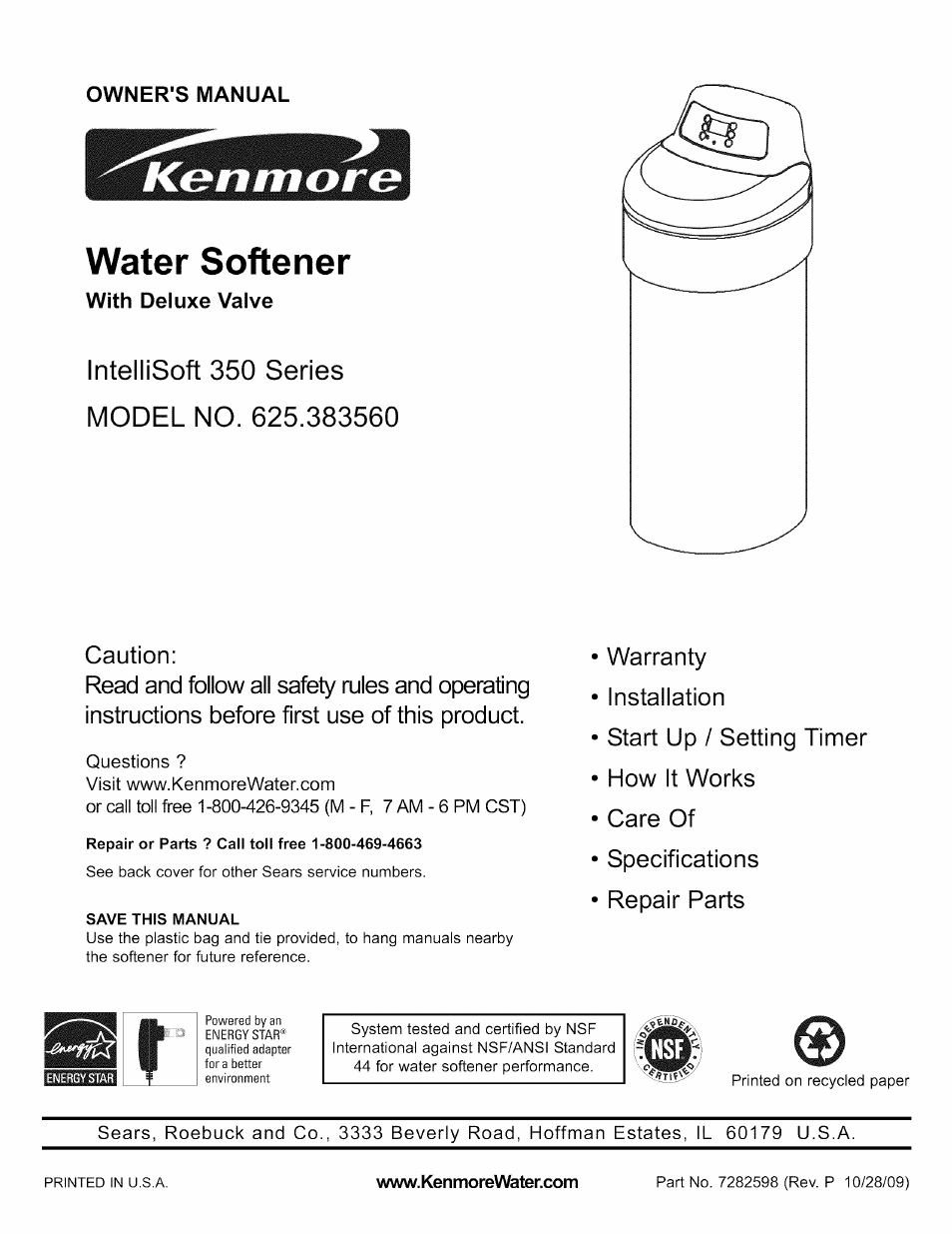 Kenmore 625.38356 User Manual | 48 pages