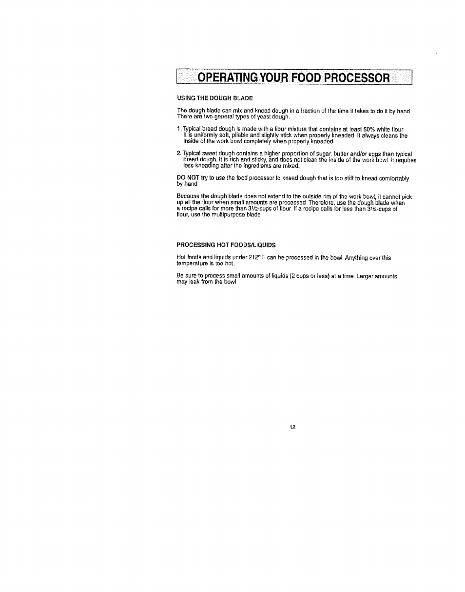 Operating your food processor | Kenmore 100.90002 User Manual | Page 12 / 18