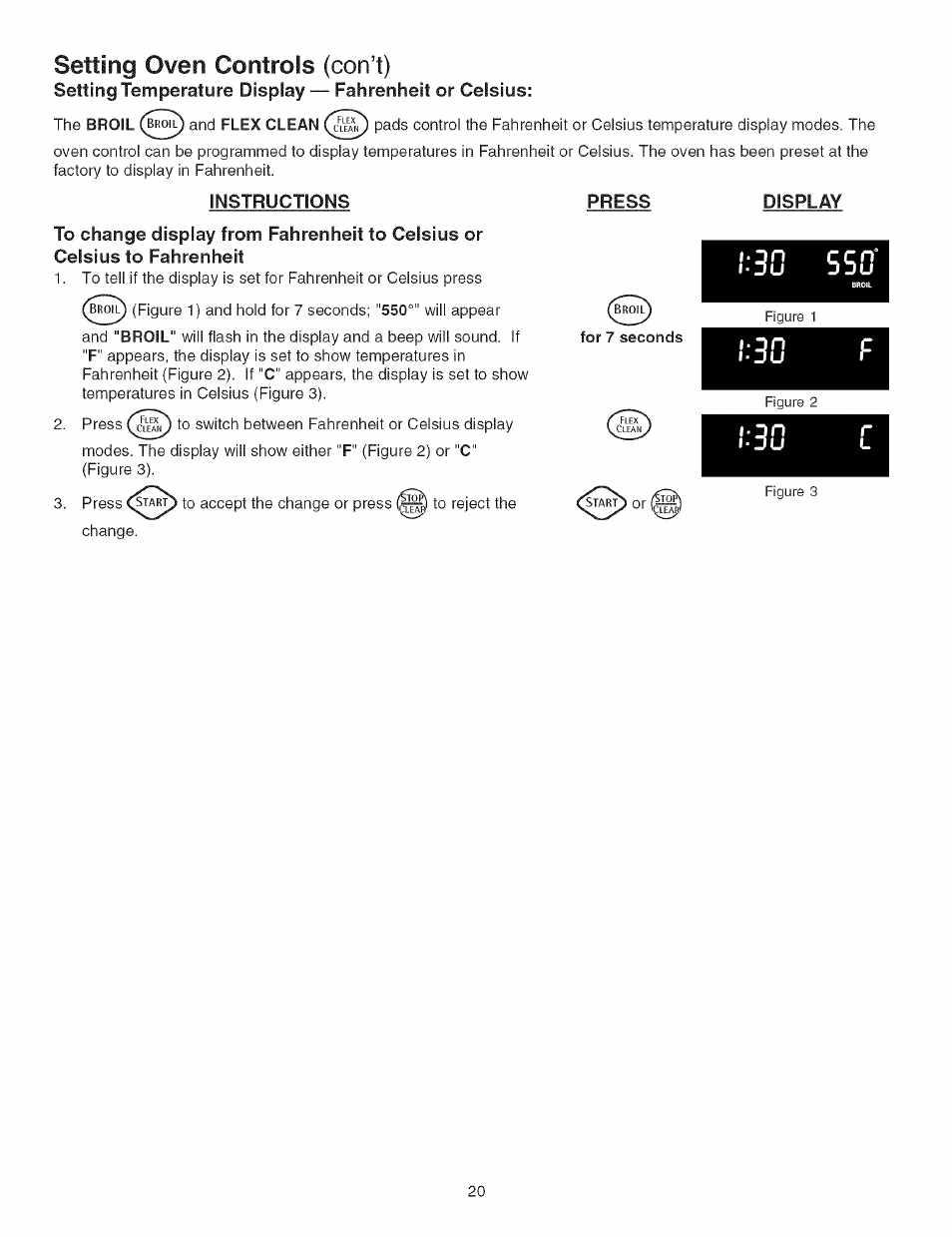 Instructions, Ion ccn, Setting oven controls (con’t) | Kenmore ELITE 790.367 User Manual | Page 20 / 46