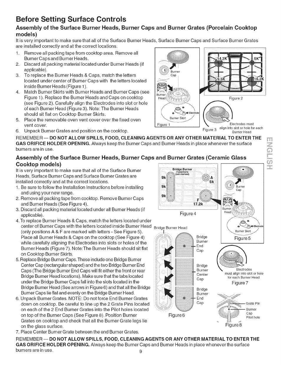 Before setting surface controls | Kenmore ELITE 790.367 User Manual | Page 9 / 46