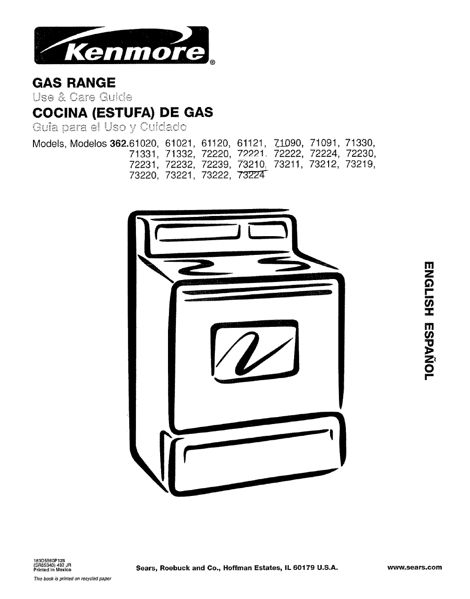 Kenmore 362.72239 User Manual | 42 pages