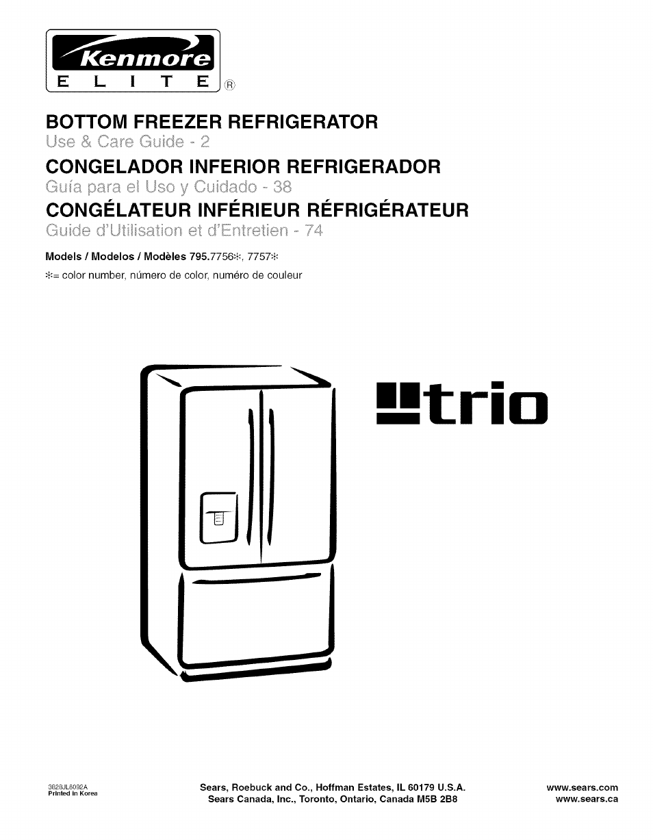 Kenmore TRIO 795.7757 User Manual | 115 pages