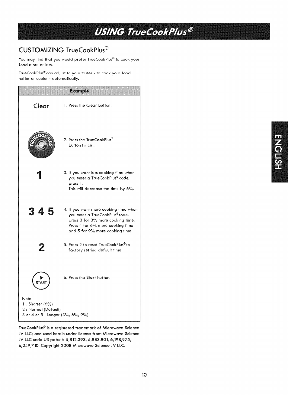 Customizing truecookplus, Clear, Understanding truecookplus | Using truecookplus | Kenmore ELITE 721. 7920 User Manual | Page 10 / 51