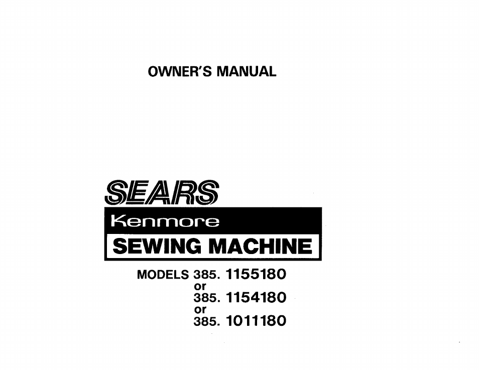 Kenmore 385.115518 User Manual | 48 pages