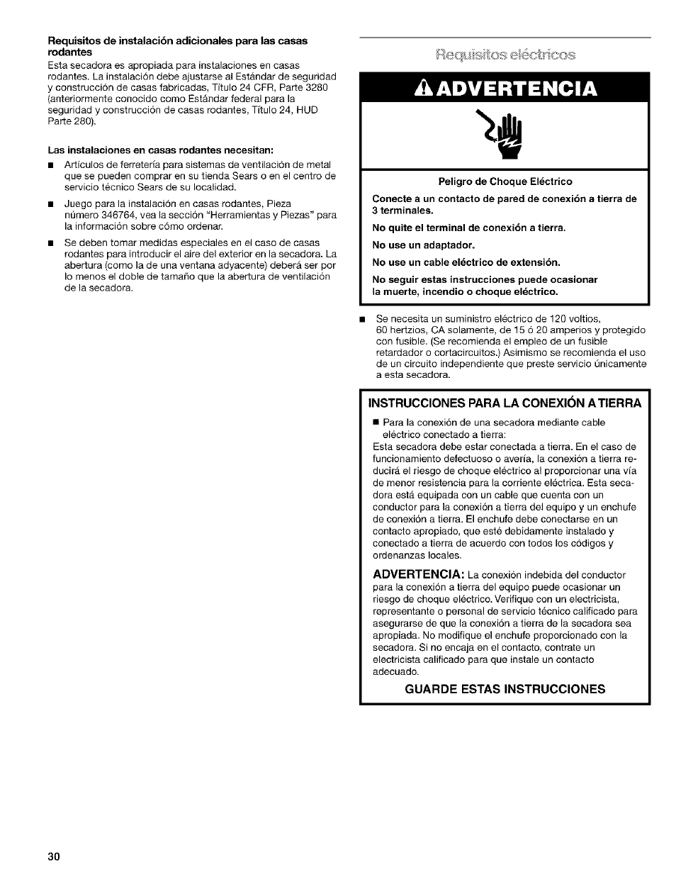 A advertencia | Kenmore ELITE HE4 110.9586 User Manual | Page 30 / 48