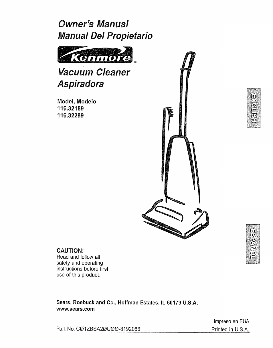 Kenmore 116.32289 User Manual | 44 pages