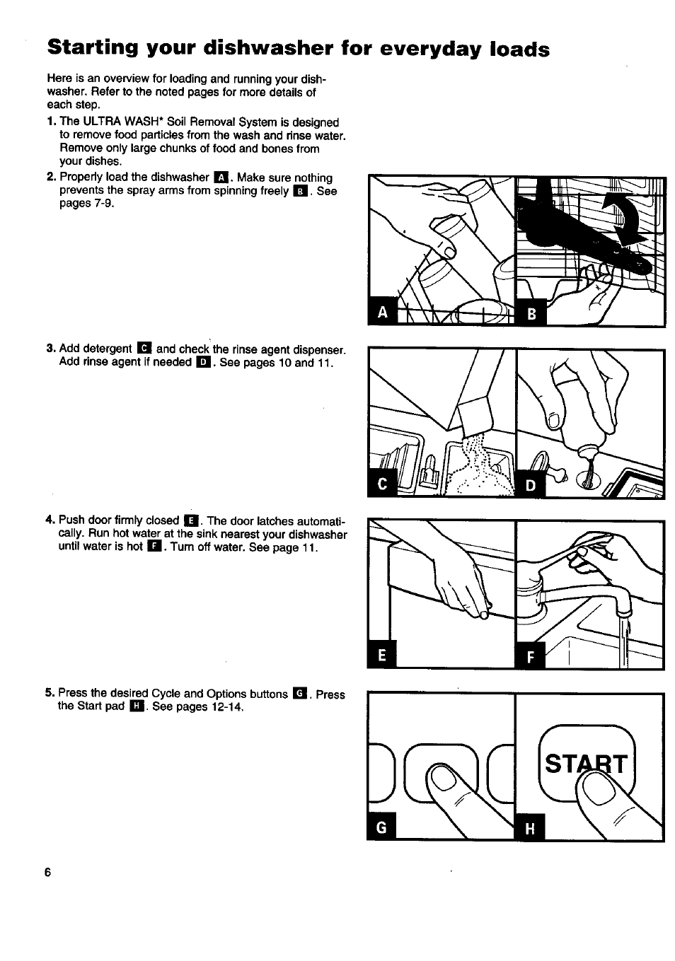 Starting your dishwasher for everyday loads, St^t | Kenmore 15808 User Manual | Page 7 / 26