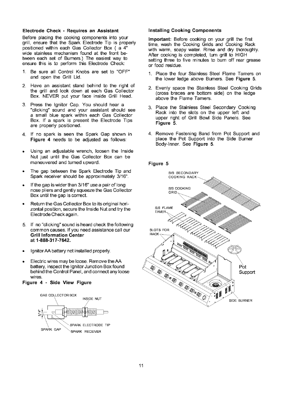 Electrode check - requires an assistant, Installing cooking components | Kenmore ELITE 141.17691 User Manual | Page 11 / 34