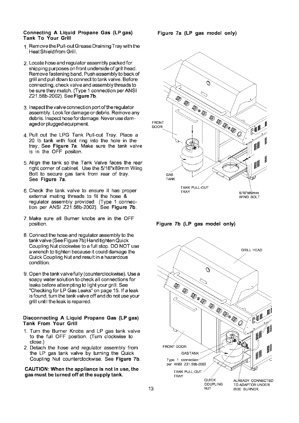 Connecting a liquid propane gas (lpgas) | Kenmore ELITE 141.17691 User Manual | Page 13 / 34