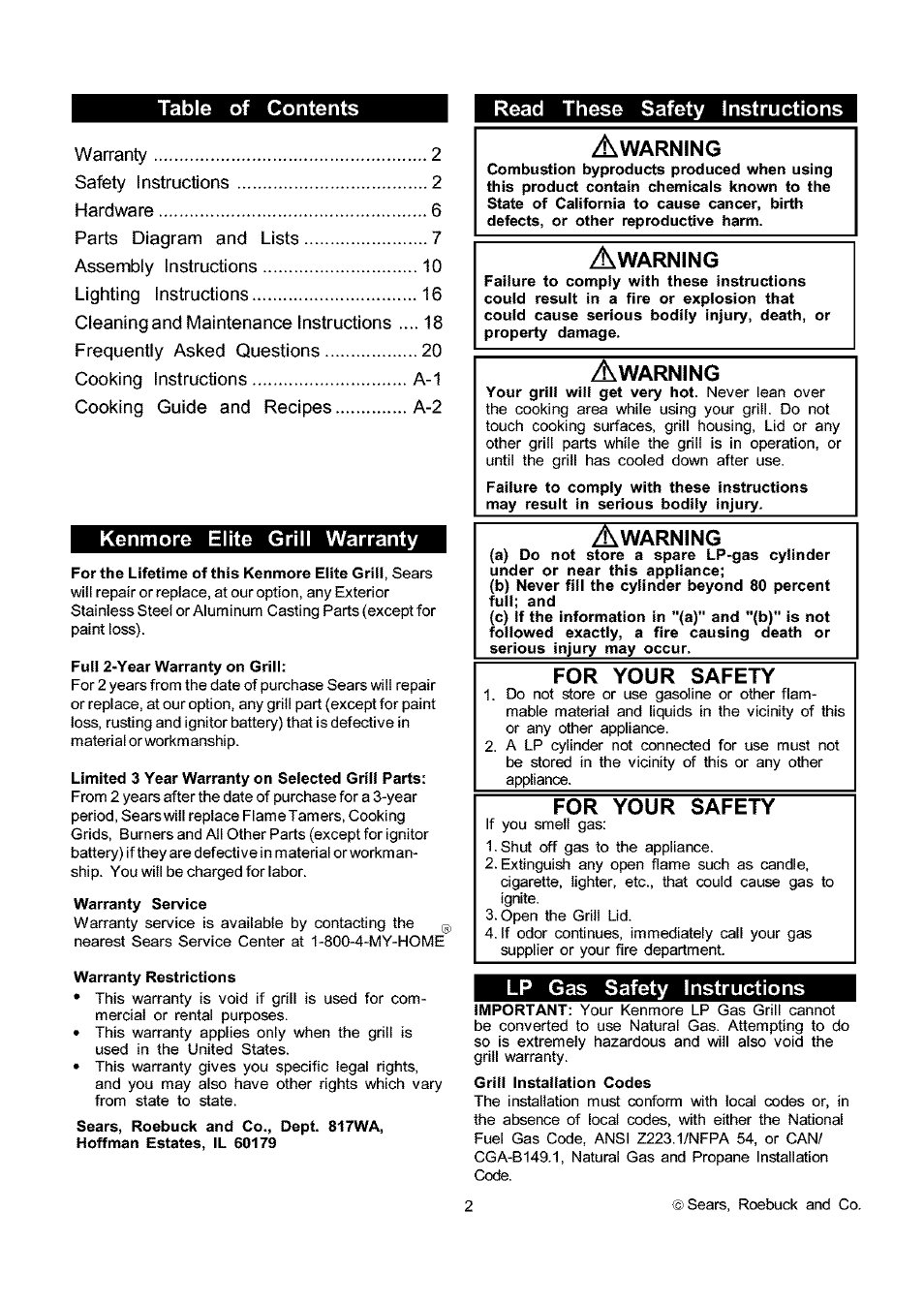 Kenmore ELITE 141.17691 User Manual | Page 2 / 34