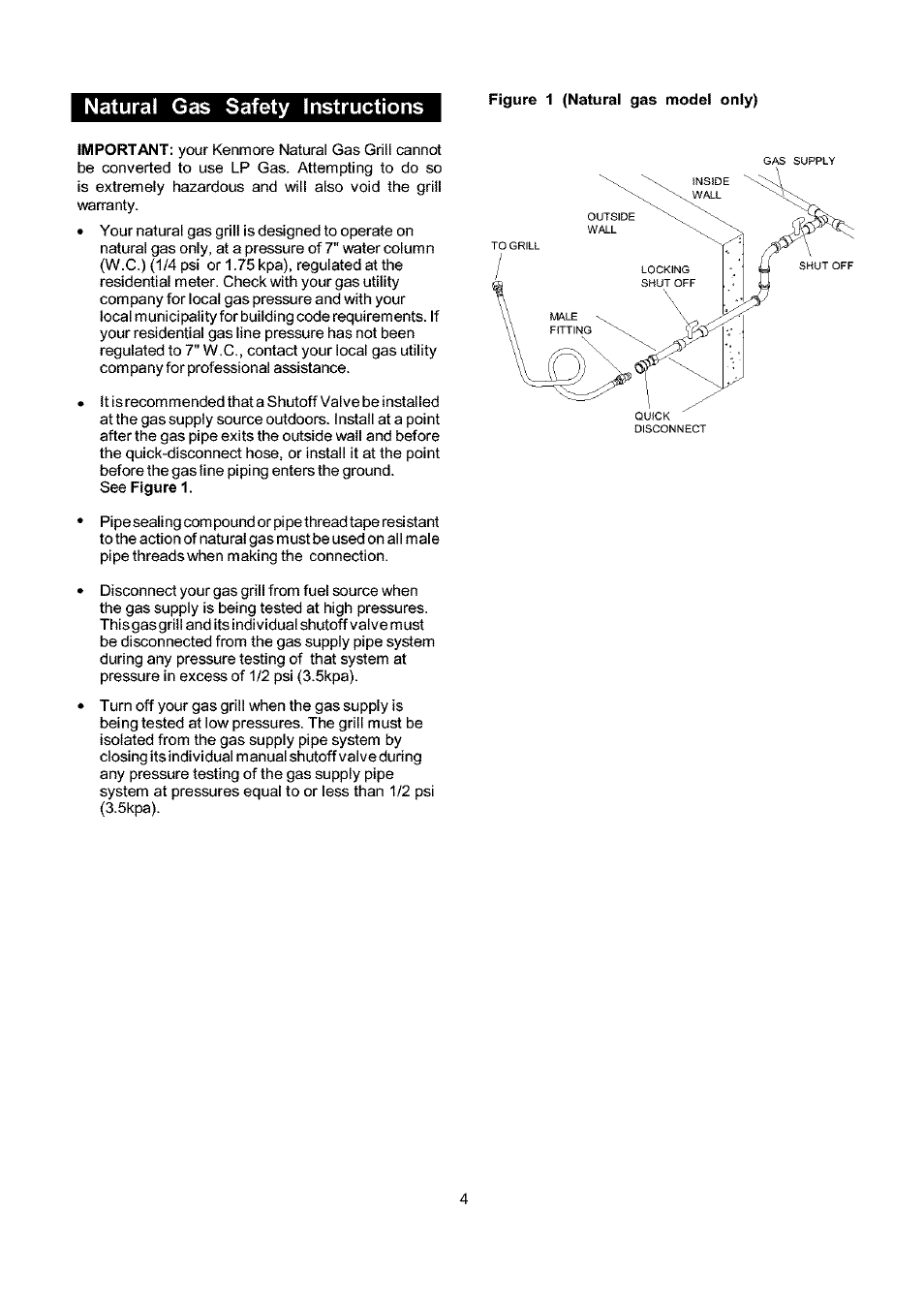 Natural gas safety instructions | Kenmore ELITE 141.17691 User Manual | Page 4 / 34