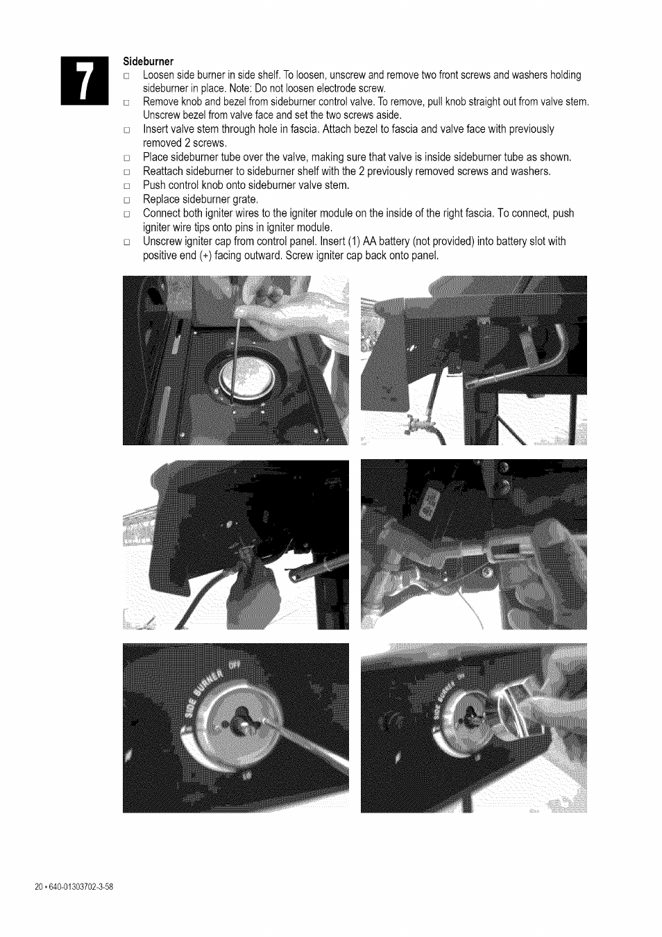 Sideburner | Kenmore 146.1622201 User Manual | Page 20 / 28