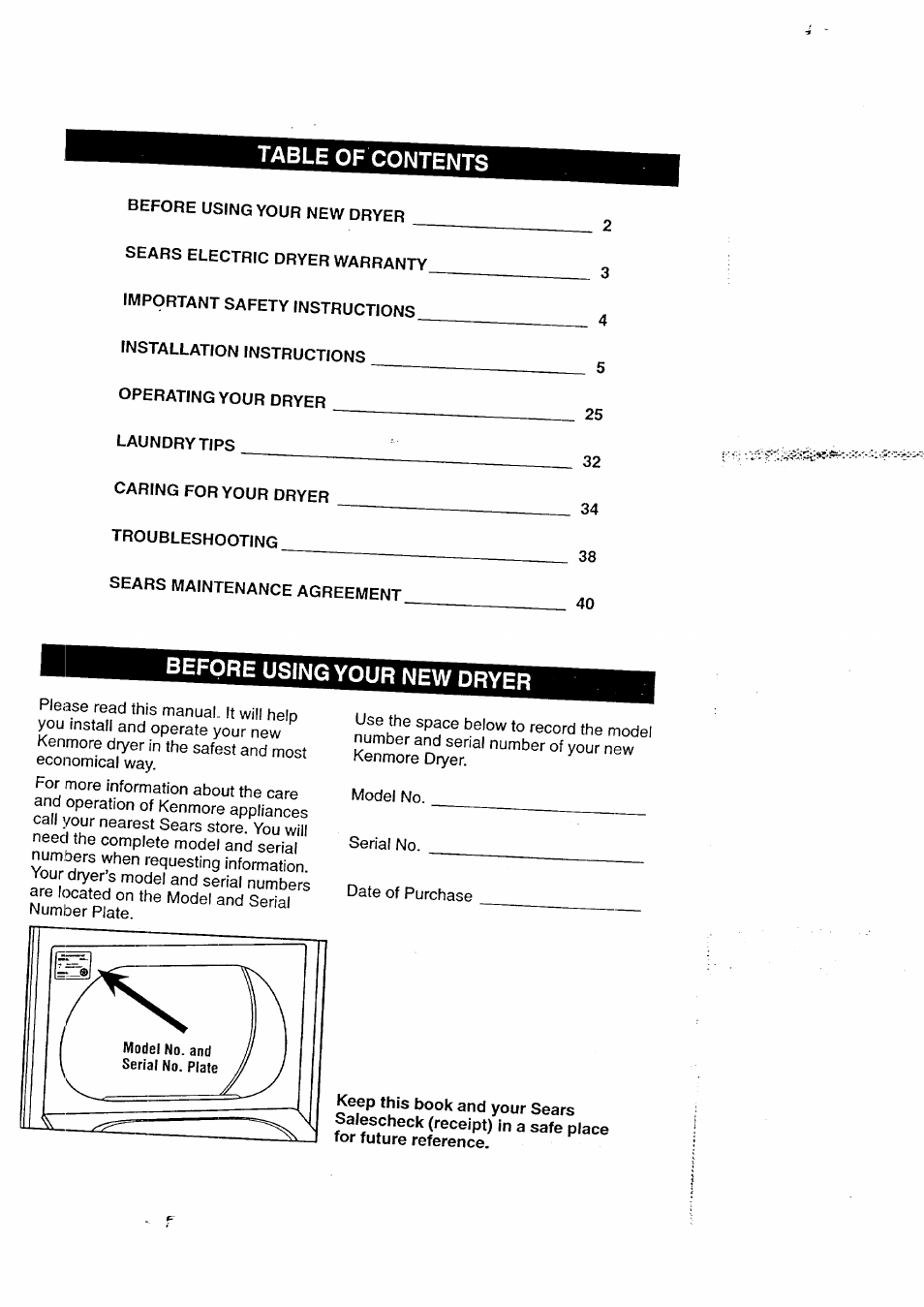 Kenmore 3405602 User Manual | Page 2 / 42