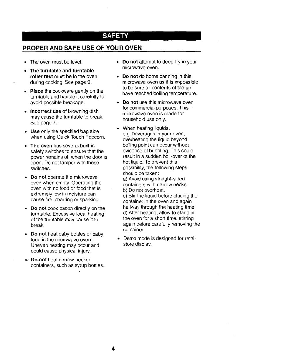 Proper and safe use of your oven, Safety proper and safe use of your oven | Kenmore 565.68301 User Manual | Page 4 / 30