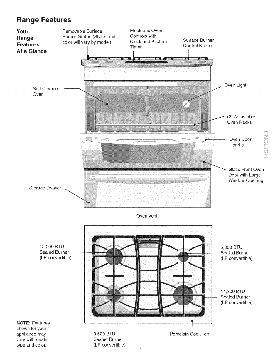 Range features | Kenmore 790.3693 User Manual | Page 7 / 28