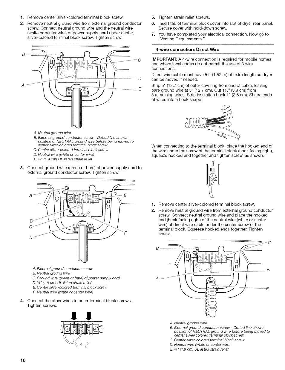 Wire connection: direct wire | Kenmore ELITE OASIS 110.6707 User Manual | Page 10 / 56