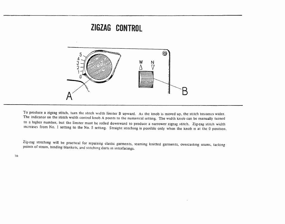 Zigzag control | Kenmore 1206 User Manual | Page 17 / 29