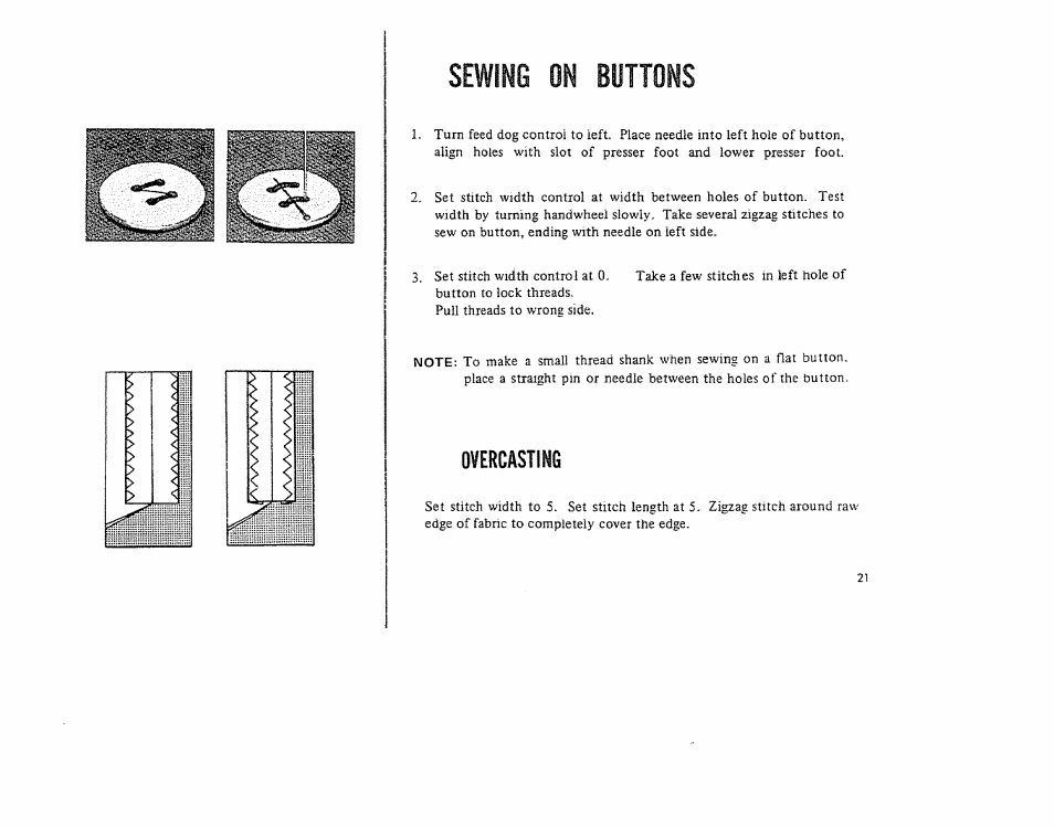 Overcasting | Kenmore 1206 User Manual | Page 22 / 29