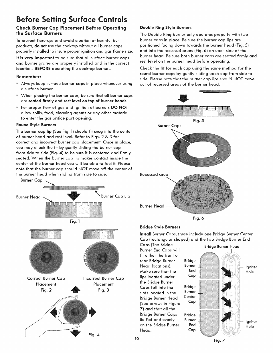 Remember, Before setting surface controls | Kenmore 790.3107 User Manual | Page 10 / 40