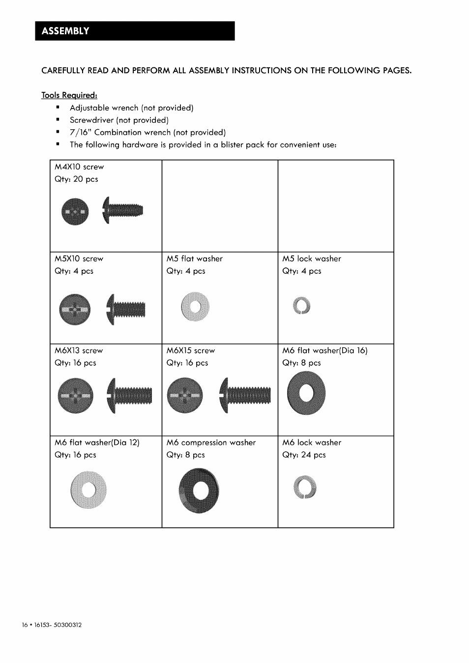 Flb mmi, Assembly | Kenmore 146.1615311 User Manual | Page 16 / 32