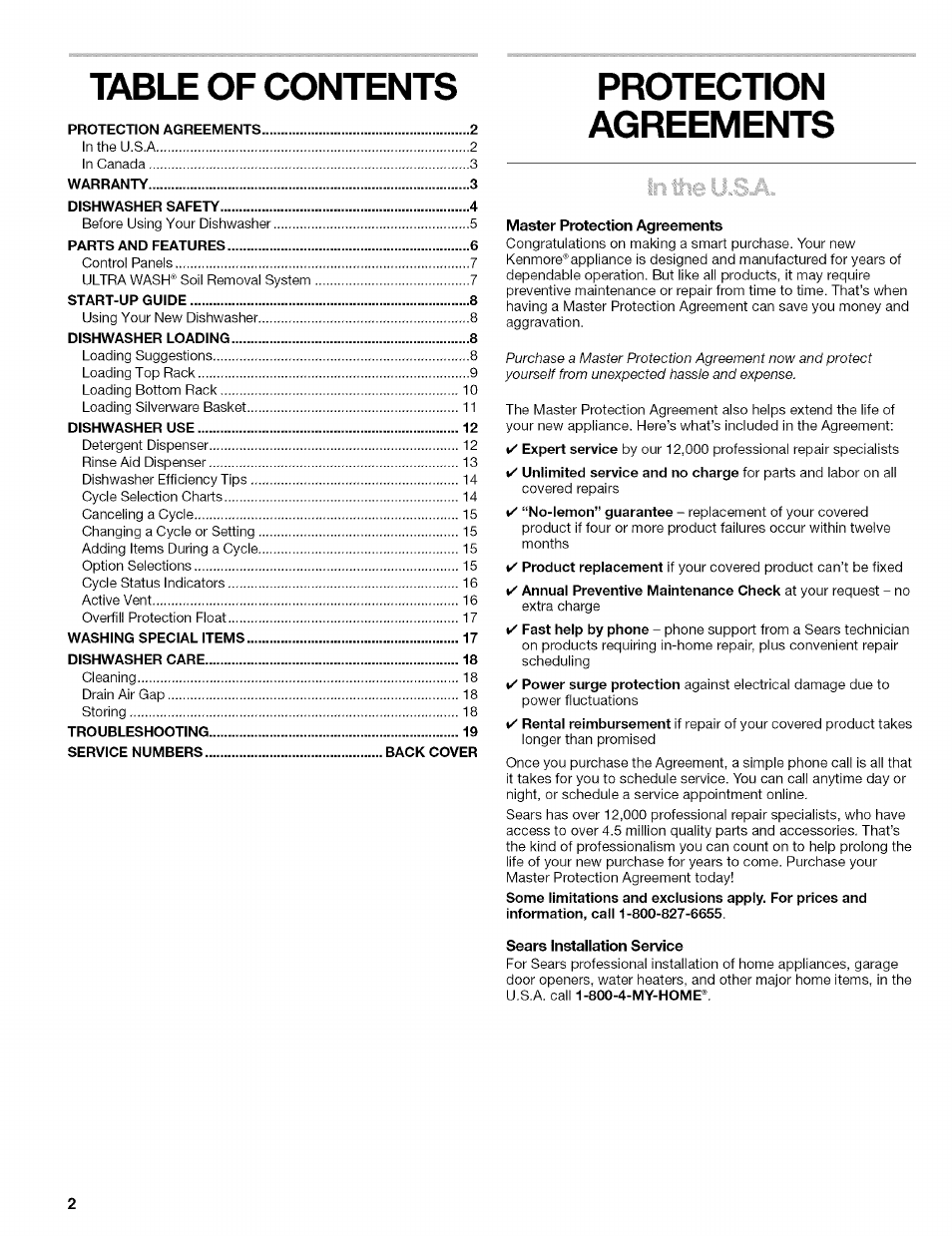 Kenmore 665.1629 User Manual | Page 2 / 64