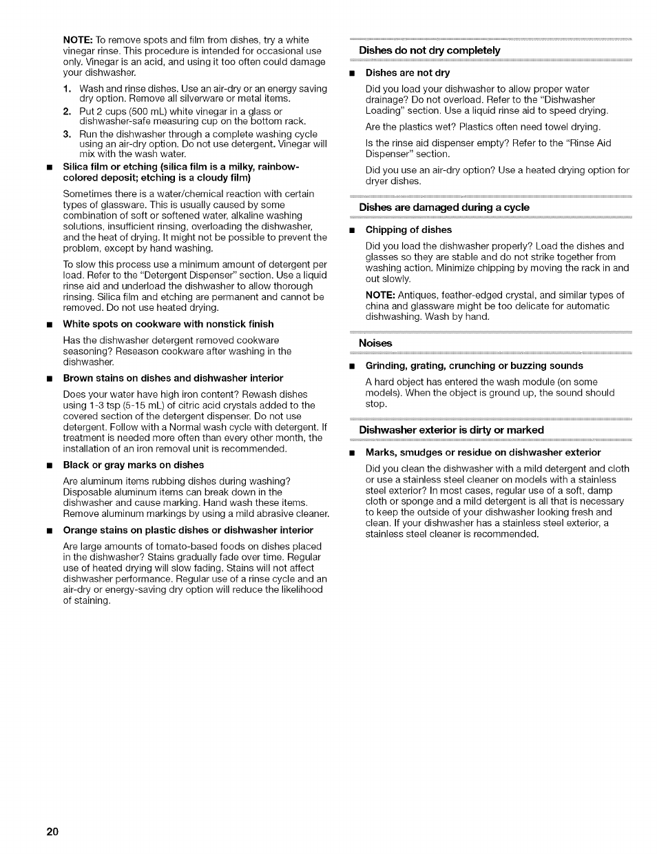 Kenmore 665.1629 User Manual | Page 20 / 64