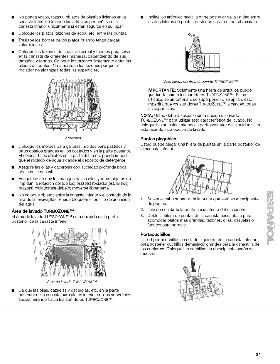 Puntas pl^ables, Portacuchillos | Kenmore 665.1629 User Manual | Page 31 / 64