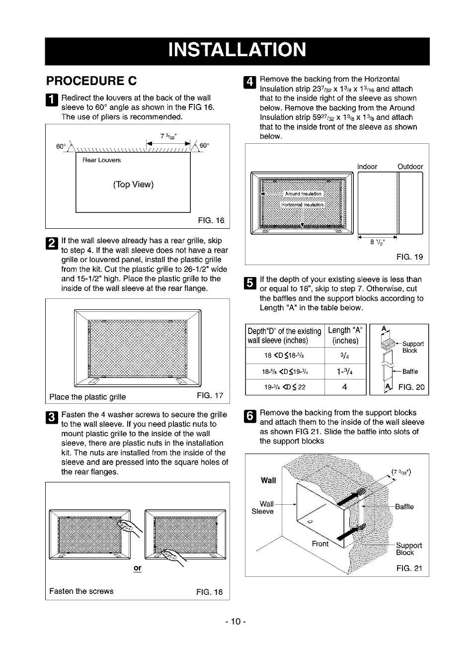 Installation, Procedure | Kenmore 580.75116 User Manual | Page 10 / 40