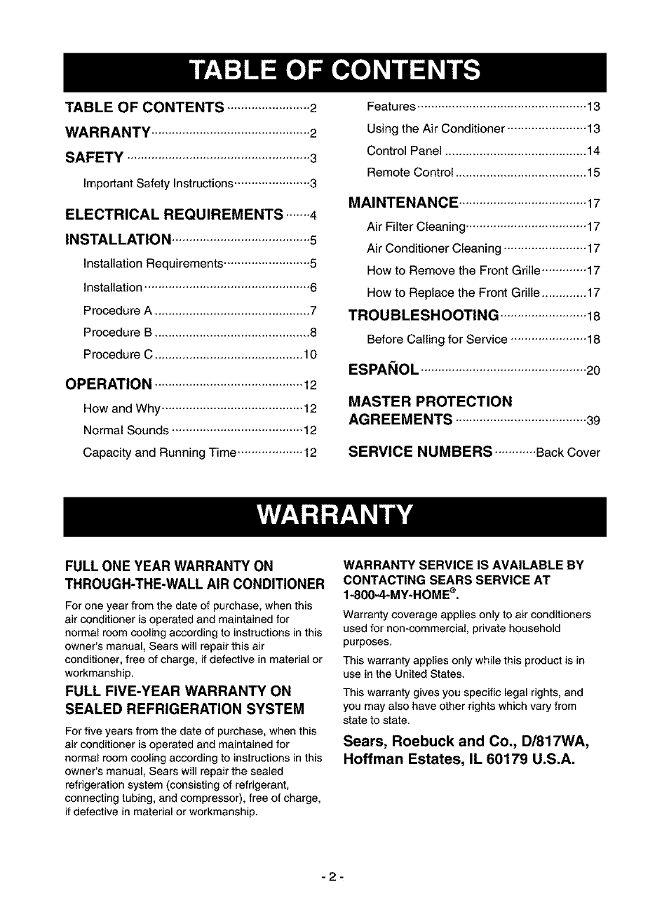 Kenmore 580.75116 User Manual | Page 2 / 40