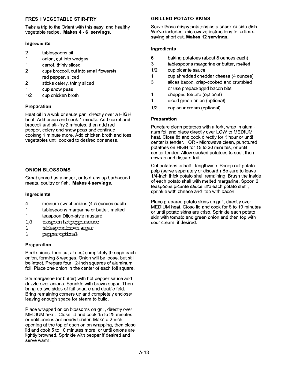 Ingredients, Preparation, Onion blossoms | Kenmore 141.17337 User Manual | Page 42 / 43