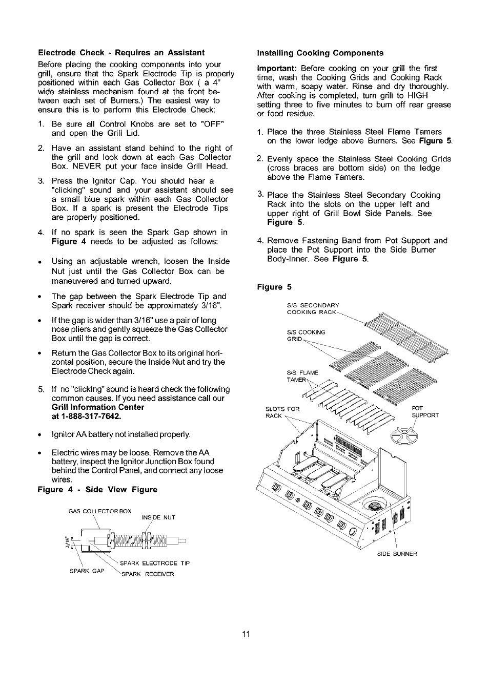 Electrode check ~ requires an assistant, Installing cooking components | Kenmore ELITE 141.16681 User Manual | Page 11 / 34