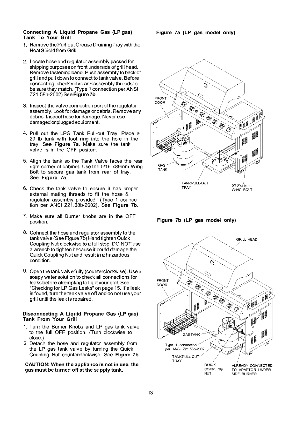 Disconnecting a liquid propane gas (lp gas) | Kenmore ELITE 141.16681 User Manual | Page 13 / 34