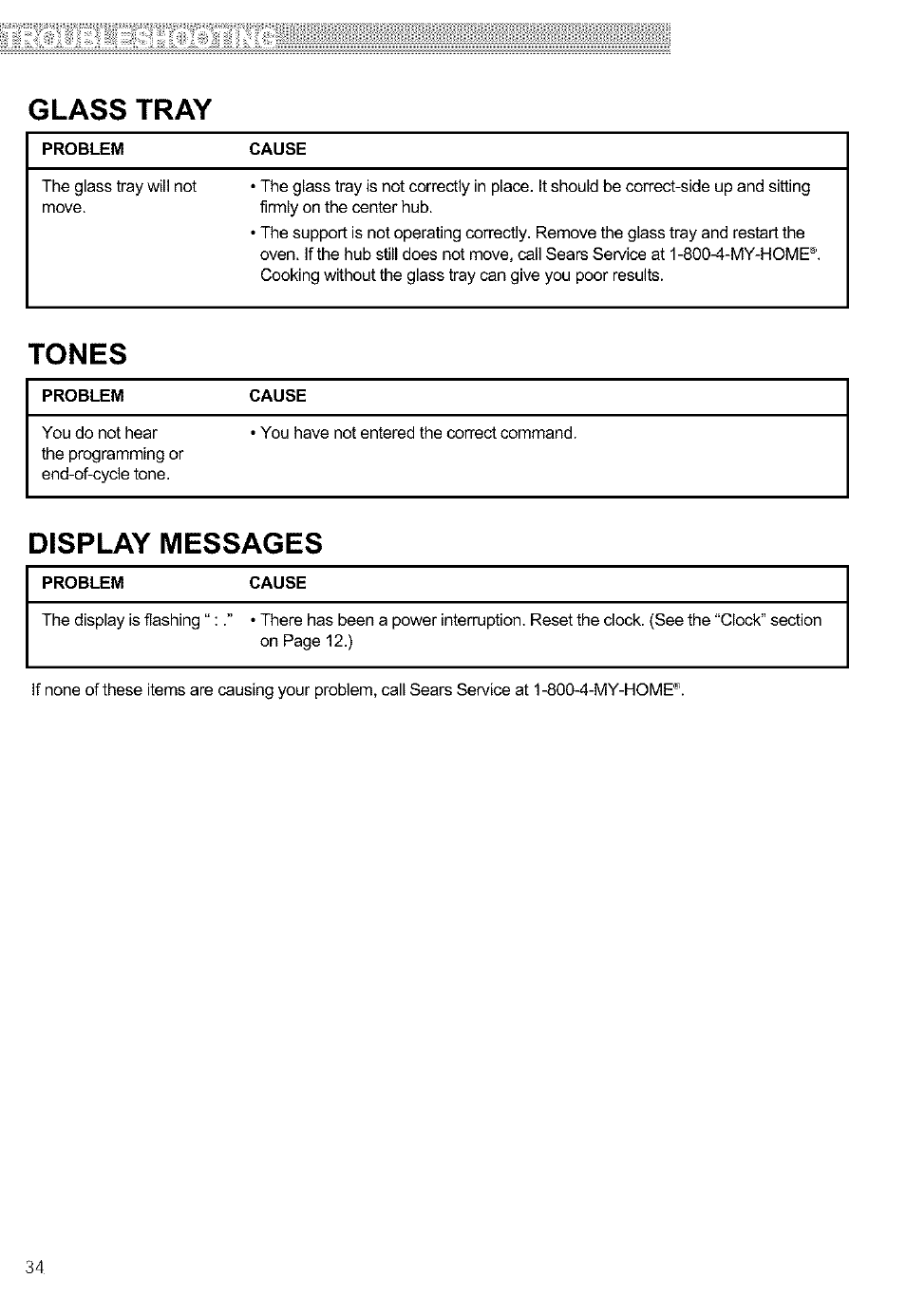 Glass tray, Tones | Kenmore ULTRA WAVETM 721.64684 User Manual | Page 34 / 69