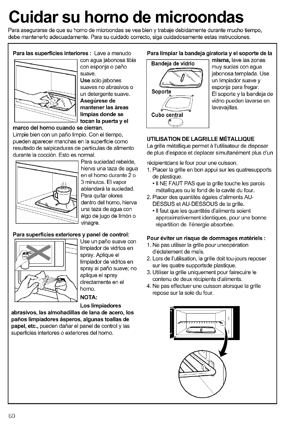 Cuidar su homo de microondas | Kenmore ULTRA WAVETM 721.64684 User Manual | Page 60 / 69