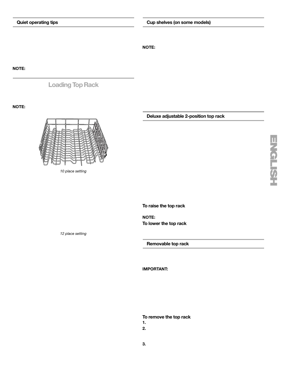 Loading top rack | Kenmore 665.1376 User Manual | Page 9 / 23