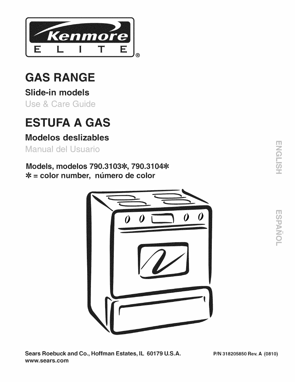 Kenmore GAS A GE-SLIDE IN MODEL 790.3104 User Manual | 48 pages