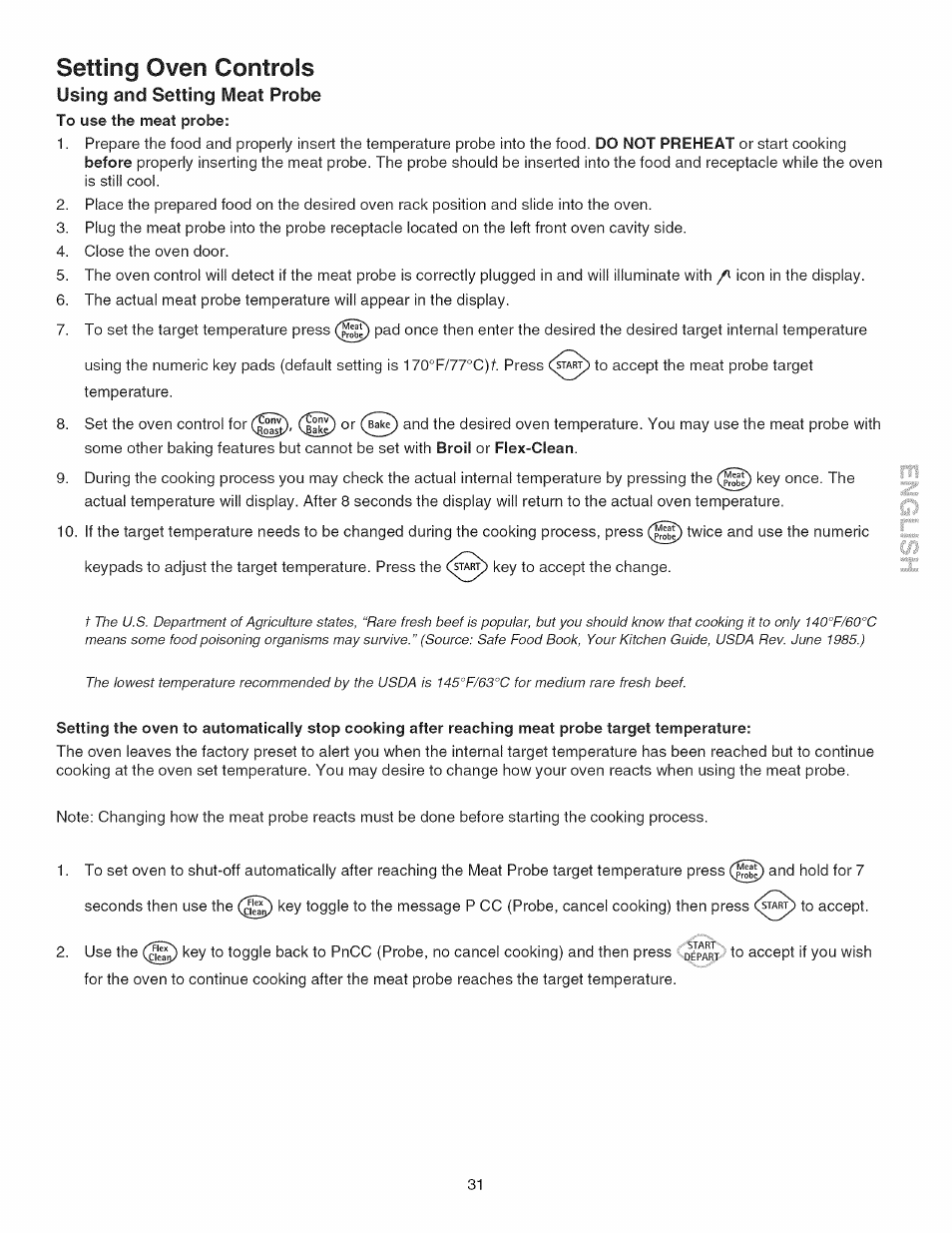 Setting oven controls | Kenmore GAS A GE-SLIDE IN MODEL 790.3104 User Manual | Page 31 / 48