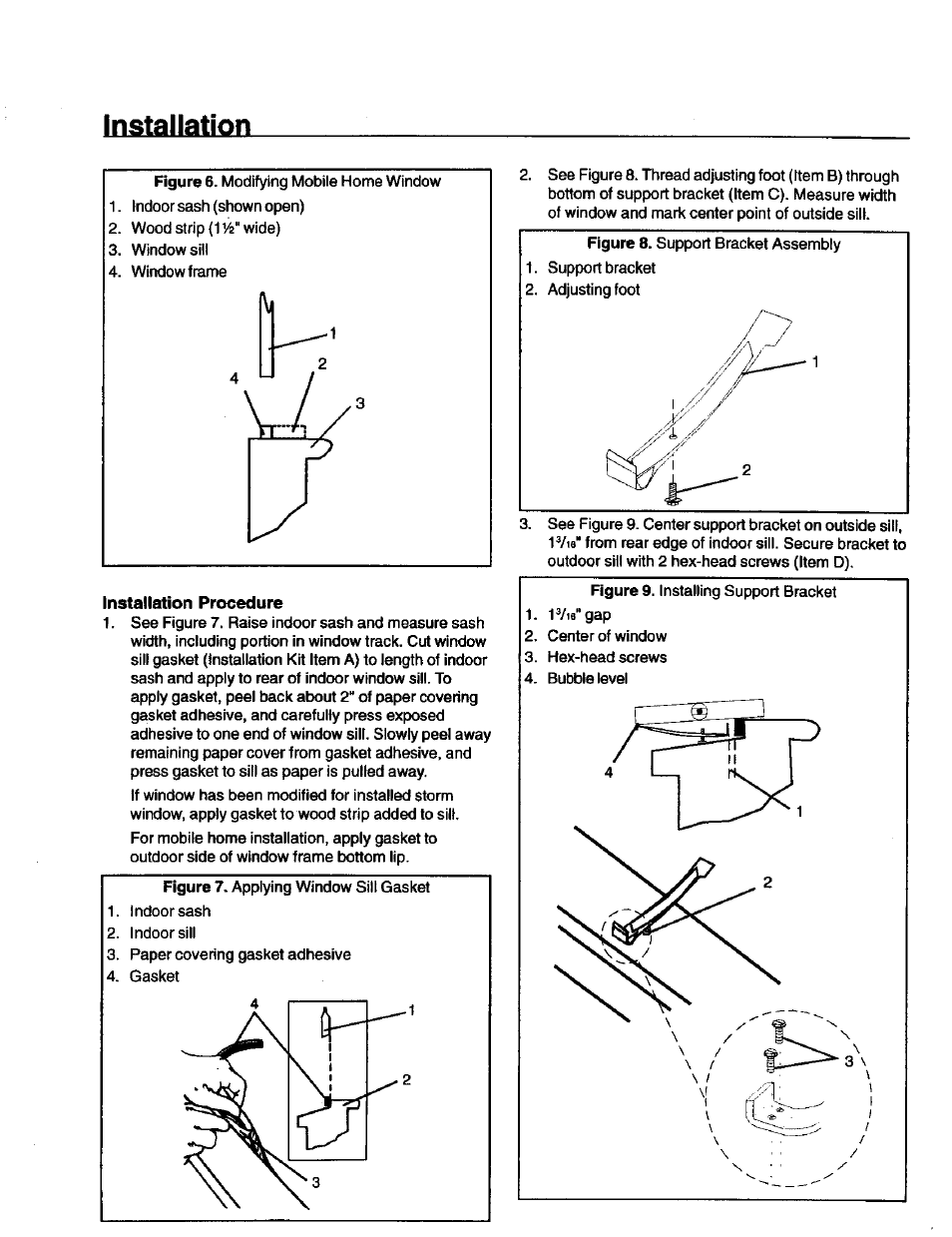 Installation procedure, Installation | Kenmore 70089 User Manual | Page 9 / 28