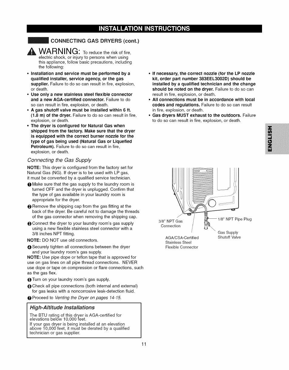 A warning | Kenmore ELITE 796.7927# User Manual | Page 11 / 72