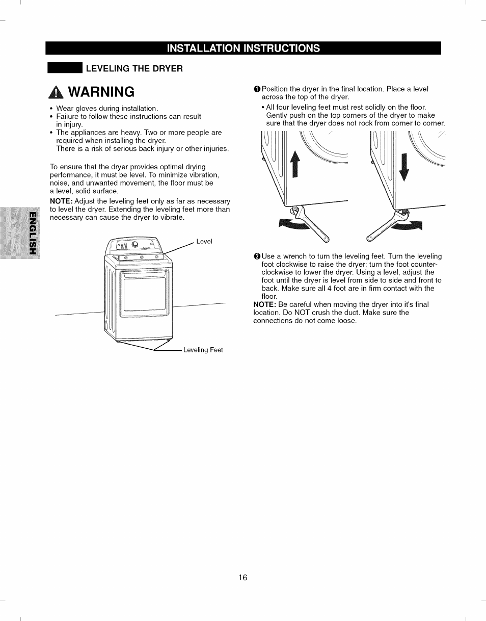 A warning | Kenmore ELITE 796.7927# User Manual | Page 16 / 72