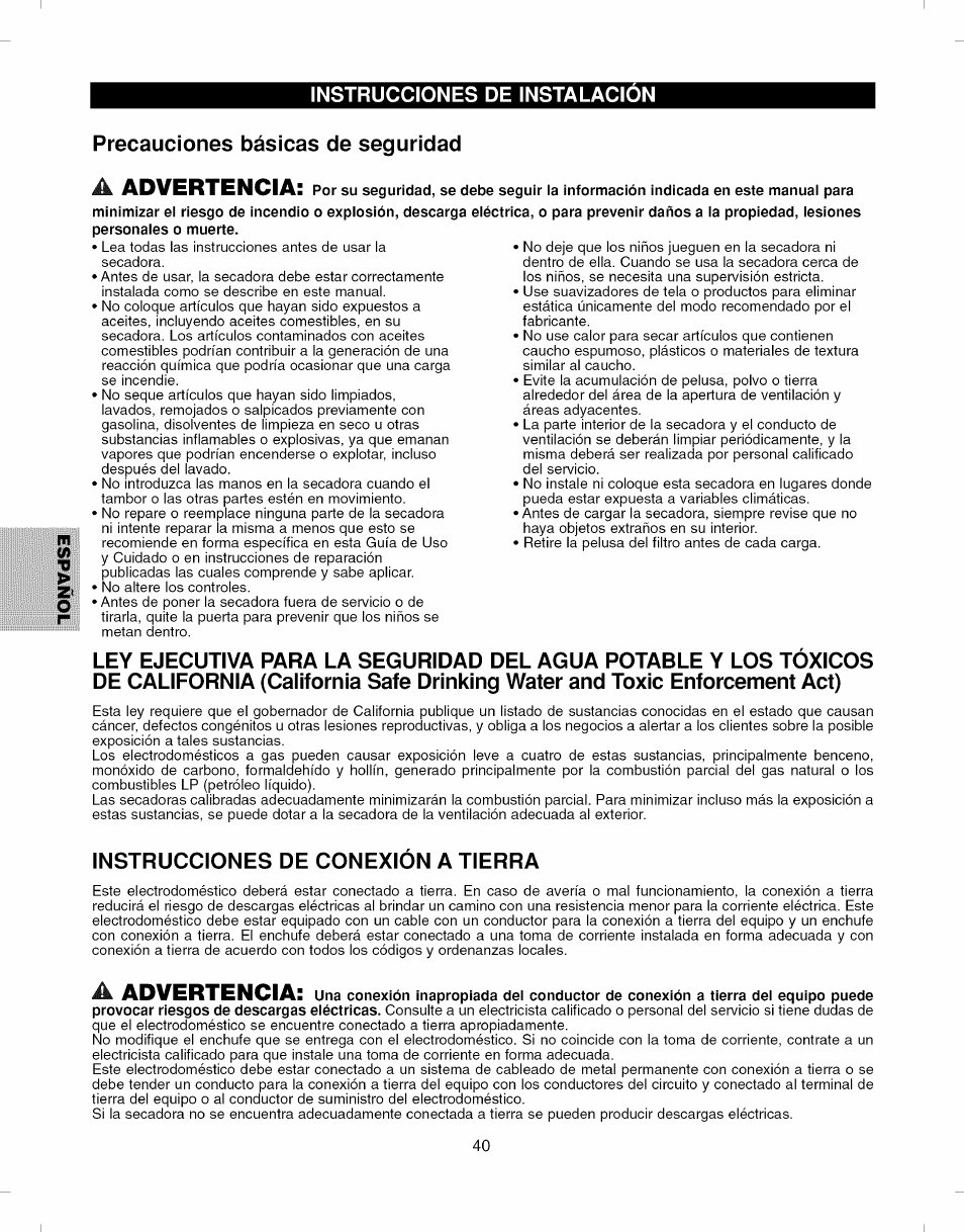 Advertencia, A advertencia | Kenmore ELITE 796.7927# User Manual | Page 40 / 72