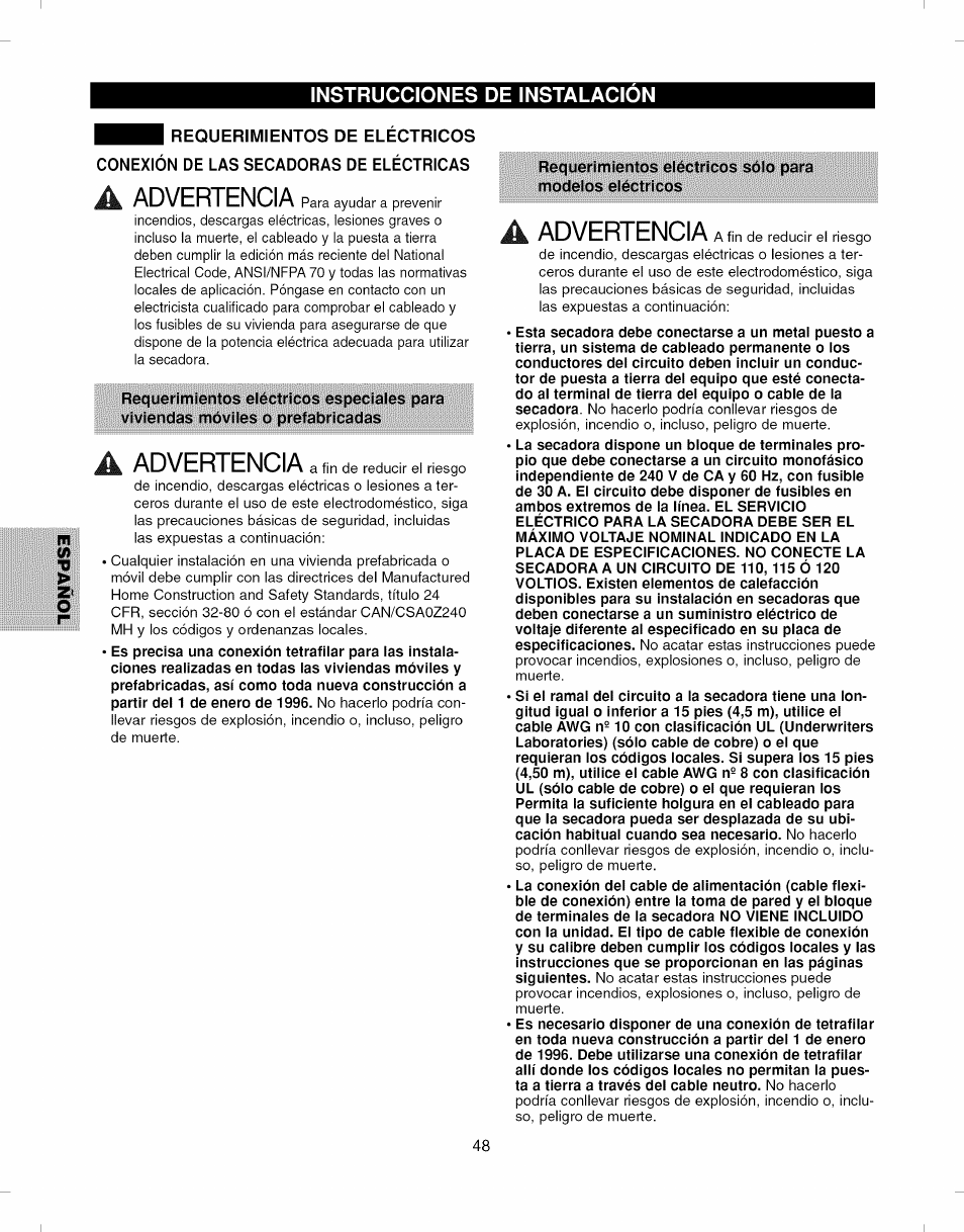 Advertencia, À advertencia | Kenmore ELITE 796.7927# User Manual | Page 48 / 72